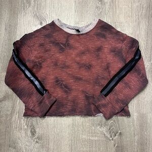 Girl's Pixie Lane Pink and Black Tie‎ Dye Crop Sweatshirt- Size 6- Pre-owned